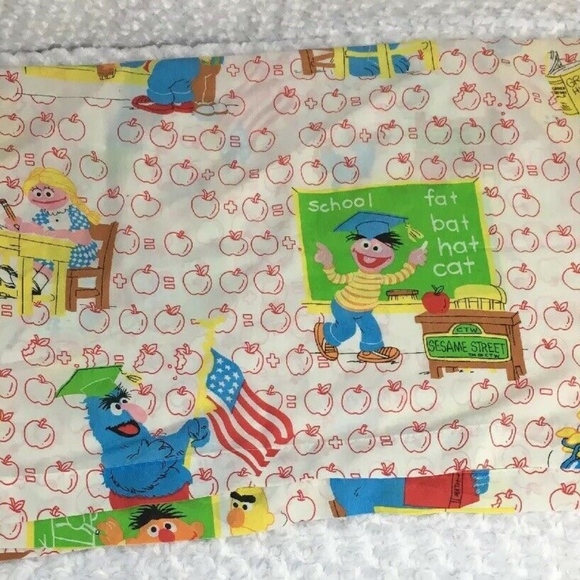 Sesame Street Bedding Vintage Twin Size Sheet Flat School Poshmark